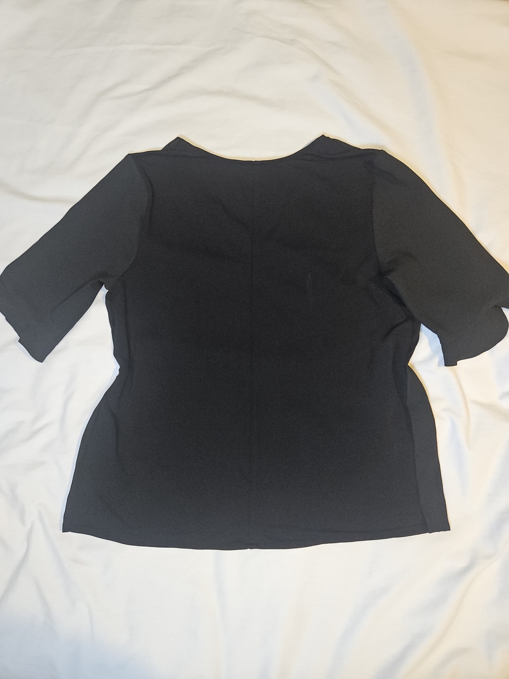 Ann Taylor Black V-Neck Short Sleeve Blouse - Picture 3 of 6